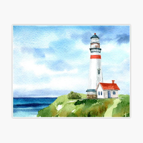 Watercolor Coastal Postage Stamps For Journaling Set