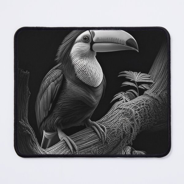 Item preview, Pencil drawn Toco Toucan Detailed Black and White Artwork designed and sold by Pencil-Art.