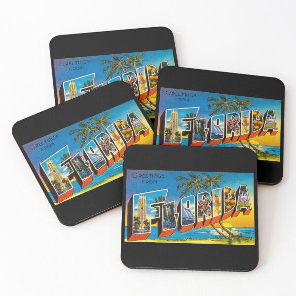 Item preview, Greetings from Florida. This digitally restored 1930's era vintage postcard is perfect gift for the Florida FL lover and features many historic landmarks designed and sold by BBTravels.