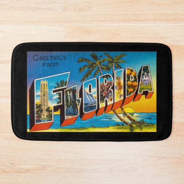 Item preview, Greetings from Florida. This digitally restored 1930's era vintage postcard is perfect gift for the Florida FL lover and features many historic landmarks designed and sold by BBTravels.