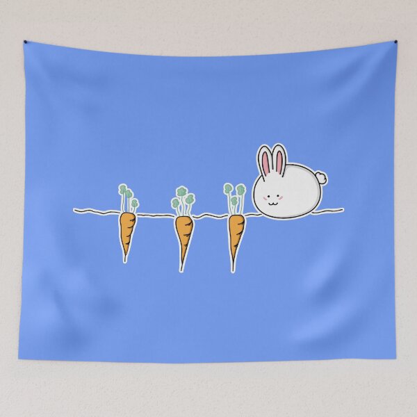 Item preview, Cute Kawaii Rabbit and Carrots designed and sold by Flaming Imp.