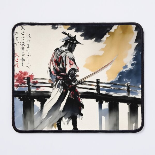 Item preview, Oriental art, Samurai painting with Japanese poem about respect designed and sold by BushidoLegends.