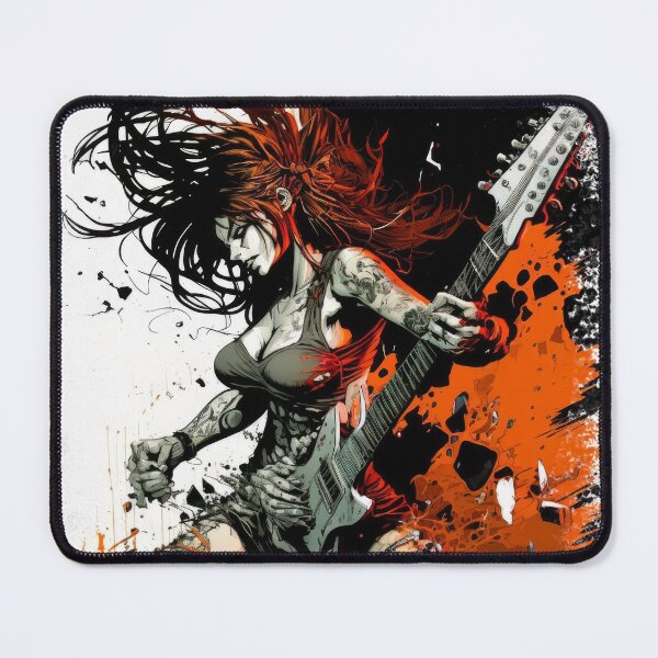 Item preview, ROCKER GIRL LEATHER SUIT SPLASH ELECTRIC GUITAR DESTROYER designed and sold by ogirdorgraphics.