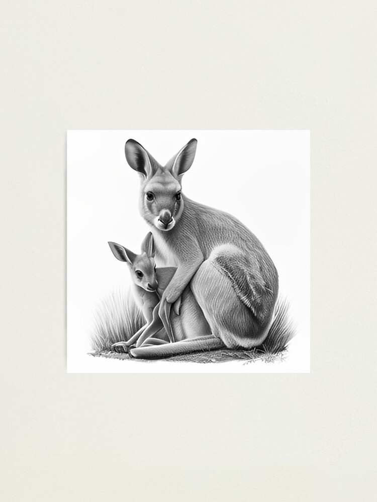 Lámina rígida for Sale con la obra «Un lindo canguro bebé» de CuteCreature