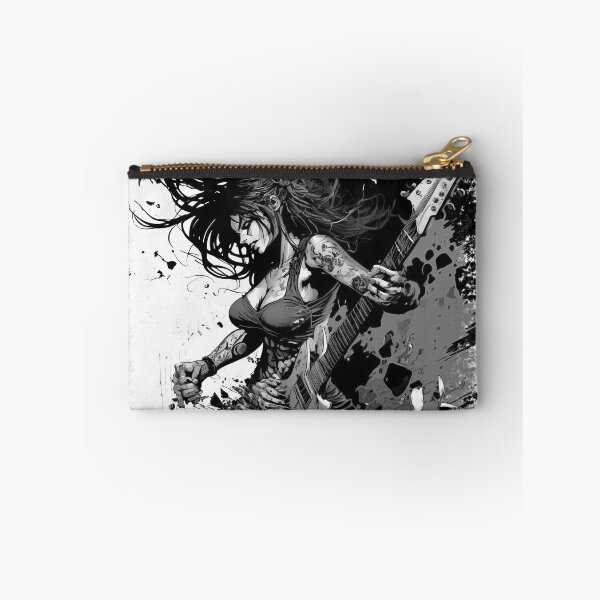 Item preview, ROCKER GIRL LEATHER SUIT SPLASH ELECTRIC GUITAR DESTROYER BLACK designed and sold by ogirdorgraphics.