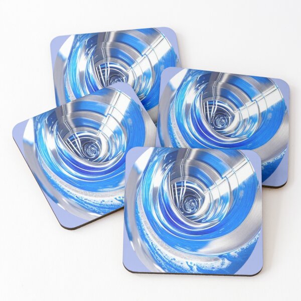 Item preview, water vortex oval in blue white and silver  designed and sold by JaroDesign2023.