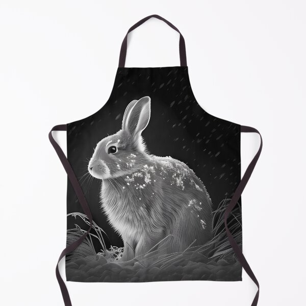 Item preview, Pencil drawn Snow Rabbit Detailed Black and White Artwork designed and sold by Pencil-Art.