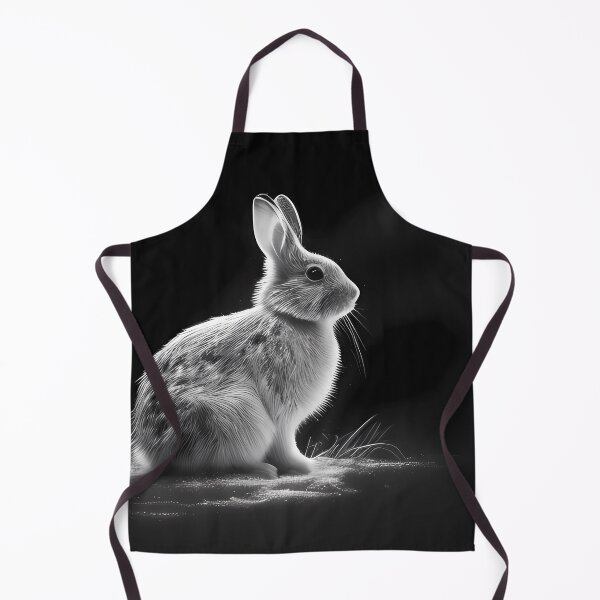 Item preview, Pencil drawn Snow Rabbit Detailed Black and White Artwork designed and sold by Pencil-Art.