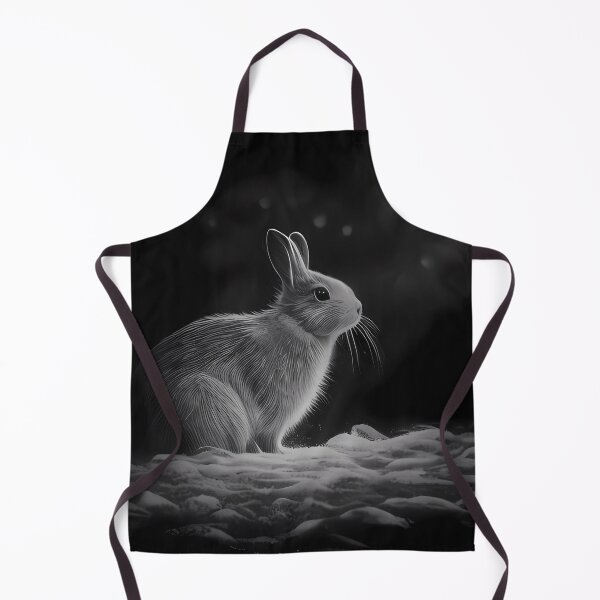 Item preview, Pencil drawn Snow Rabbit Detailed Black and White Artwork designed and sold by Pencil-Art.