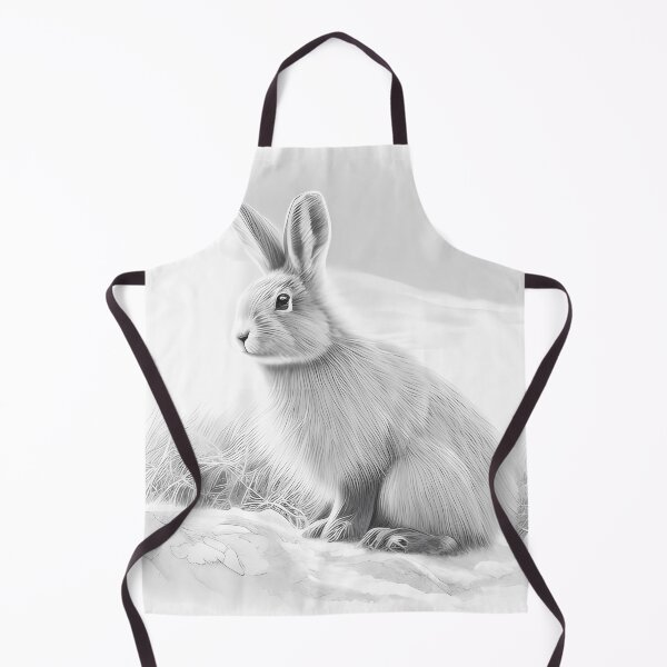 Item preview, Pencil drawn Snow Rabbit Detailed Black and White Artwork designed and sold by Pencil-Art.