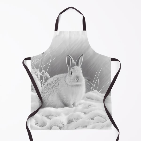 Item preview, Pencil drawn Snow Rabbit Detailed Black and White Artwork designed and sold by Pencil-Art.