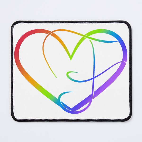 Item preview, Monogram F in Heart (Rainbow Outline) designed and sold by LancelotDesigns.