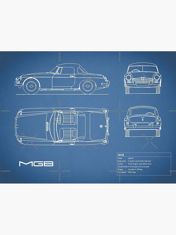Disover The MGB Blueprint Premium Matte Vertical Poster
