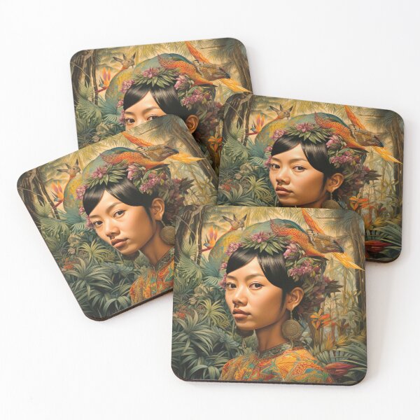 Item preview, Vintage Jungle Portrait Asian Woman designed and sold by pauloss.