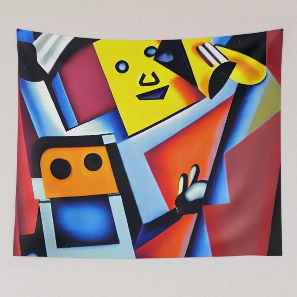 Aperçu de l'œuvre Robot style cubisme créée et vendue par CRAFTER-MEDIA.