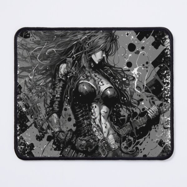 Item preview, ROCKER GIRL LEATHER SUIT SPLASH ELECTRIC GUITAR DESTROYER BLACK designed and sold by ogirdorgraphics.