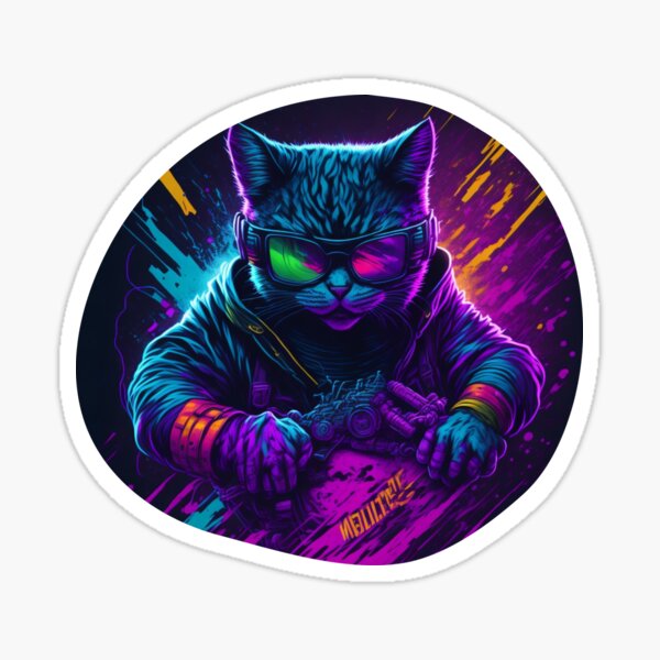 Funny Cute DJ Cat Sticker for Sale by Nextlevellife