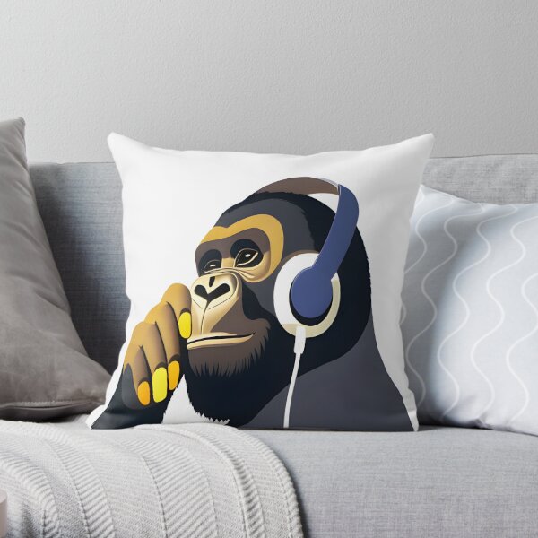 Custom Banksy Monkey Funny Throw Pillow By Mdk Art - Artistshot