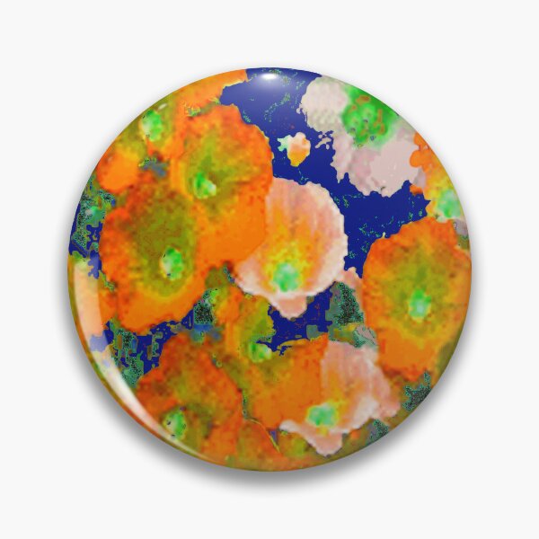 Item preview, ORANGE COLORED HOLLYHOCK FLOWERS GARDEN ART designed and sold by sharlesart.