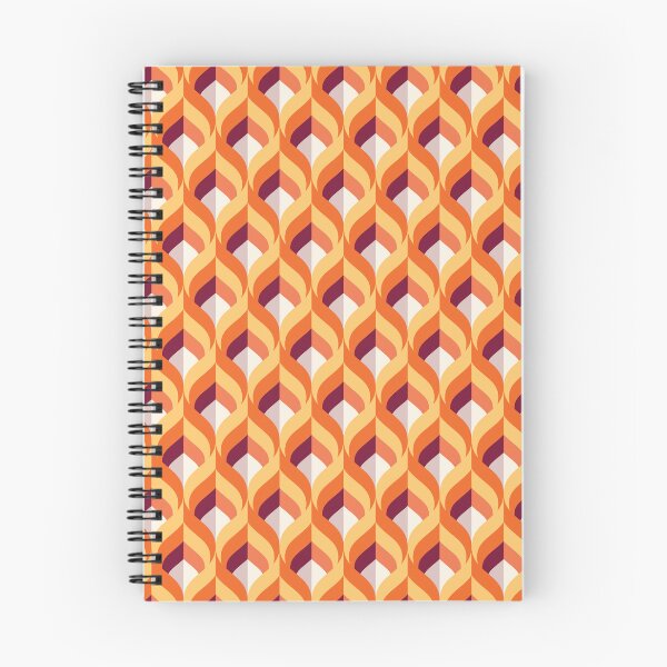 Item preview, Intertwined colorful ogee pattern - orange, yellow, brown, dove grey designed and sold by Arubi-Art.