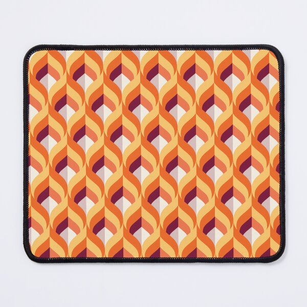 Item preview, Intertwined colorful ogee pattern - orange, yellow, brown, dove grey designed and sold by Arubi-Art.