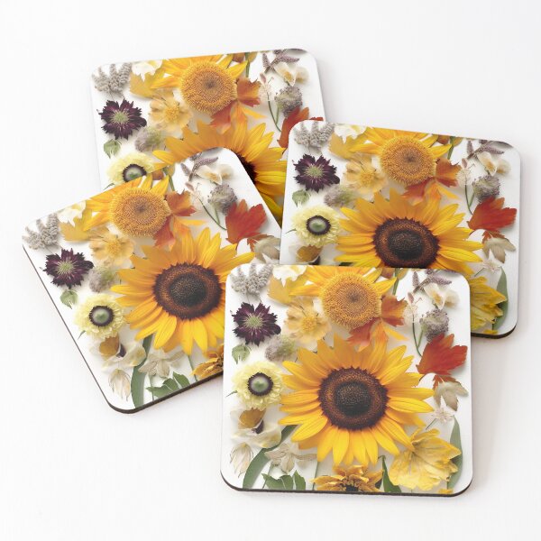 Item preview, Sunflower Symphony: A Captivating Collage of Fresh and Pressed Blooms - Pressed Dried flowers designed and sold by EmeraldeaArt.