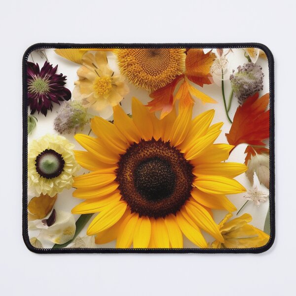 Item preview, Sunflower Symphony: A Captivating Collage of Fresh and Pressed Blooms - Pressed Dried flowers designed and sold by EmeraldeaArt.