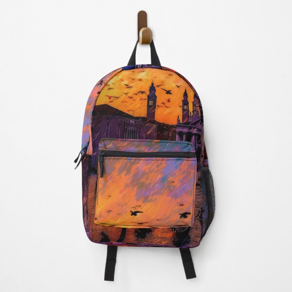 Item preview, VENICE IN VIOLET AND ORANGE designed and sold by ArtbyRolleen.