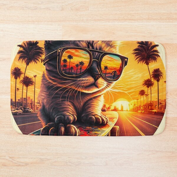 Item preview, Cat skateboarding designed and sold by Yaksza.