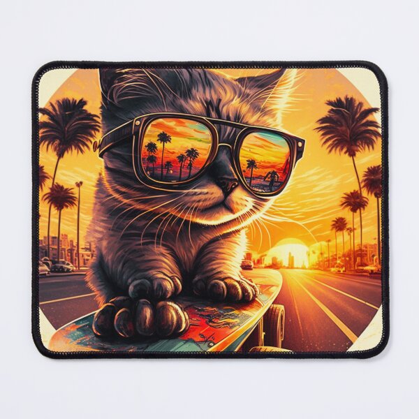 Item preview, Cat skateboarding designed and sold by Yaksza.