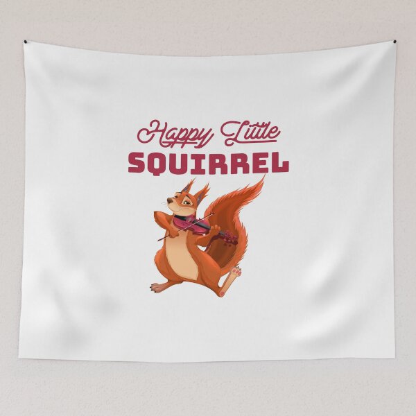 Item preview, Happy Little Squirrel - Whimsical Woodland Animal Musician designed and sold by ElLocoMus.