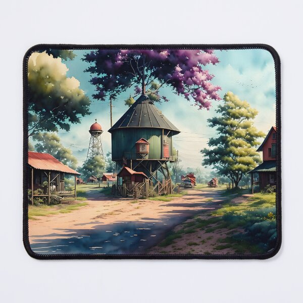 Item preview, Town Water Tower Digital Art designed and sold by ArtsyWishesShop.