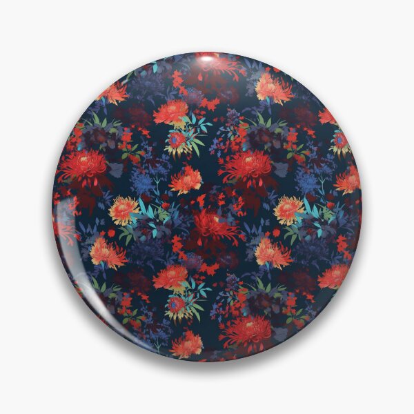 Item preview, Winter blooms: dark floral with reds and orange designed and sold by Relephants.