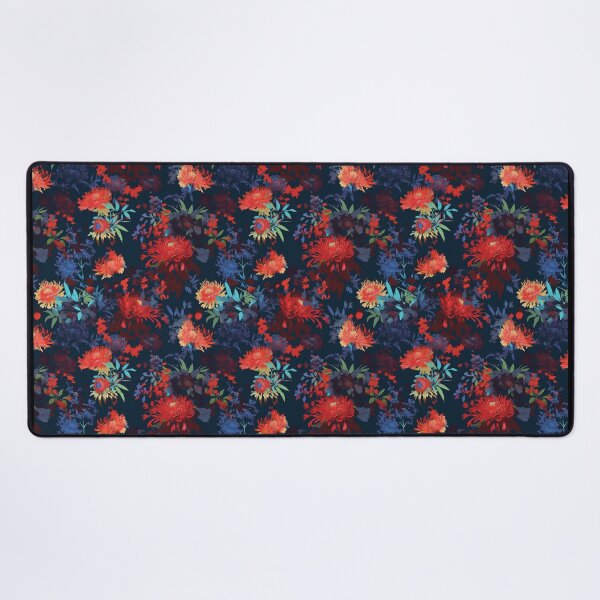 Item preview, Winter blooms: dark floral with reds and orange designed and sold by Relephants.