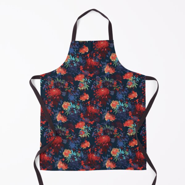 Item preview, Winter blooms: dark floral with reds and orange designed and sold by Relephants.