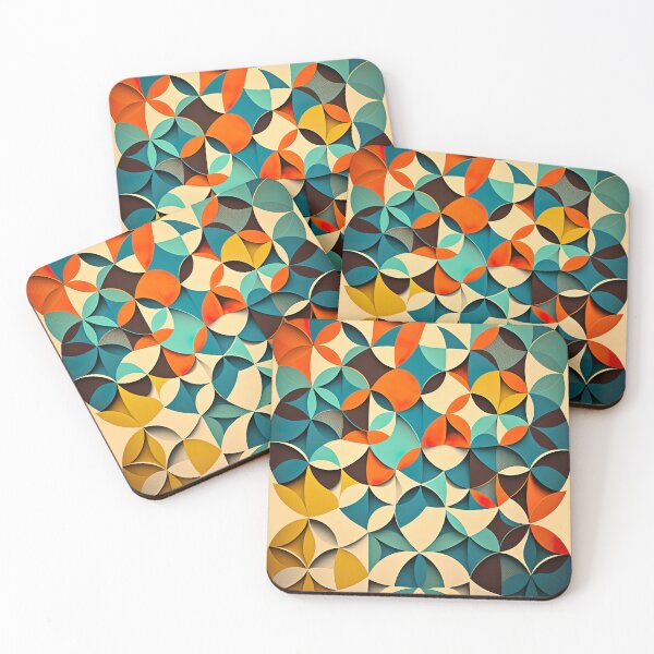 Item preview, Geometric Pattern Made of Overlapping Circles and Triangles designed and sold by oneeko.