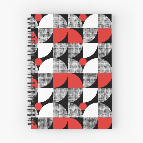 Artikelvorschau, Strukturierte Mid-Century-Kreise Nr.6 Rot und Schwarz entworfen und verkauft von QuestingPixel.