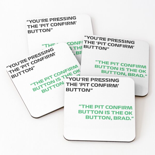 Item preview, Lance Stroll and Brad "You're pressing the pit confirm button" "The pit confirm button is the ok button, brad"  designed and sold by jordanliv.