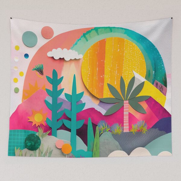 Item preview, Isla Lala Magic: A Vibrant Fusion of Paper and Digital Collage designed and sold by Jey Fontana.