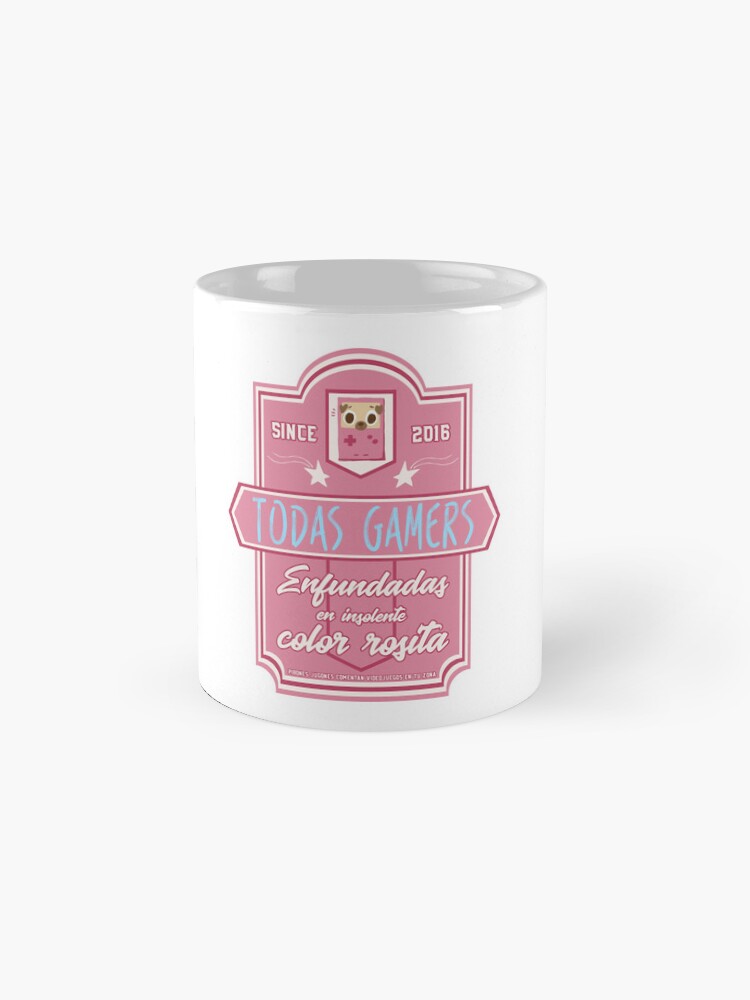 Imagen 4 de 6, Taza de café con la obra Enfundadas en insolente color rosita, diseñada y vendida por TodasGamers.