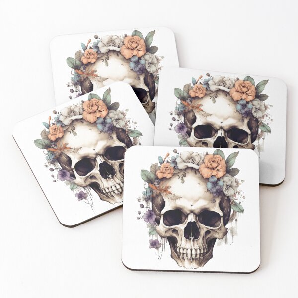 Item preview, Skull with flowers #1 designed and sold by larabu.