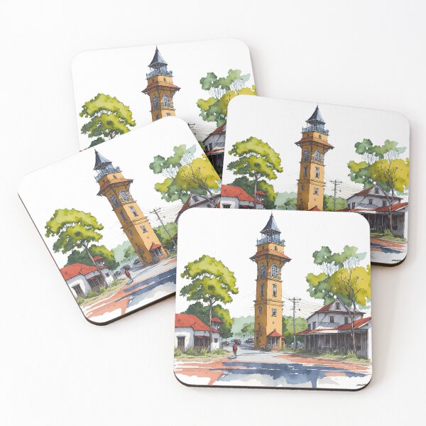 Item preview, Town With Tower Digital Art designed and sold by ArtsyWishesShop.