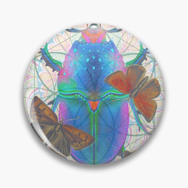 Artikelvorschau, Blaue Mandala-Käfer und Schmetterlinge entworfen und verkauft von EvolvetoEcology.