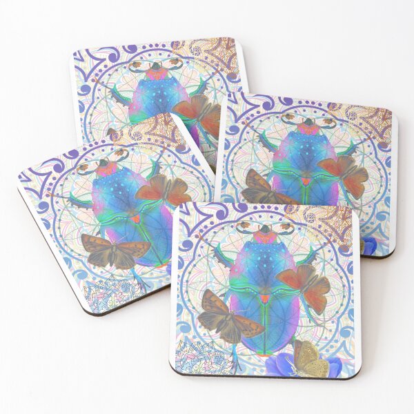 Item preview, Blue Mandala Beetles and Butterflies designed and sold by EvolvetoEcology.