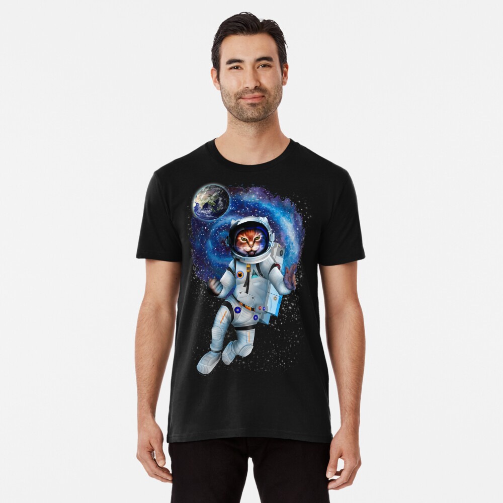 astronaut cat t shirt