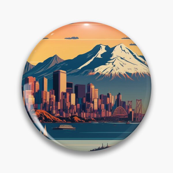 Item preview, Seattle Washington US Skyline Sunrise Horizon with Mountains designed and sold by ImaginePrintsHQ.