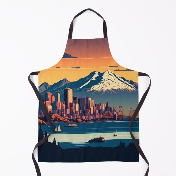 Item preview, Seattle Washington US Skyline Sunrise Horizon with Mountains designed and sold by ImaginePrintsHQ.
