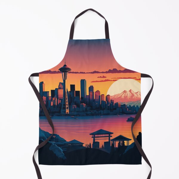 Item preview, Lo-fi Seattle Washington US Skyline Sunset Horizon designed and sold by ImaginePrintsHQ.