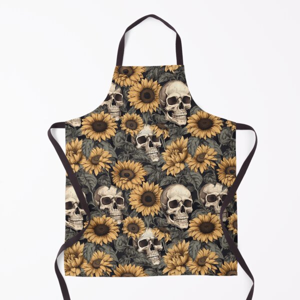 Item preview, Goth Skulls and Sunflowers designed and sold by ColorFlowArt.