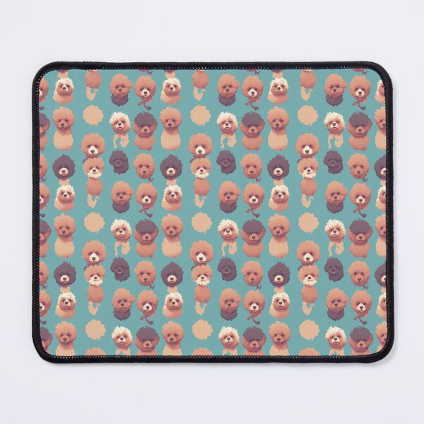 Item preview, White and Brown Poodle Abstract Pattern Blue Background designed and sold by Aaron2610.